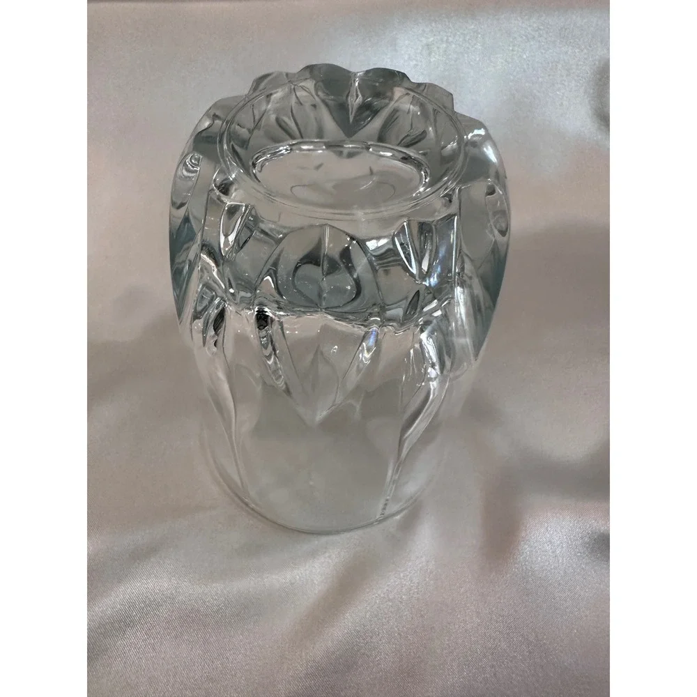6 Crystal Whiskey Rocks Glasses Heavy Base Wedge‎ Cut Lowball Barware Clear